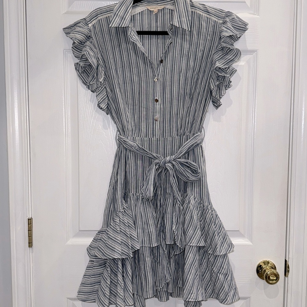 Rebecca Taylor Striped Ruffle Dress